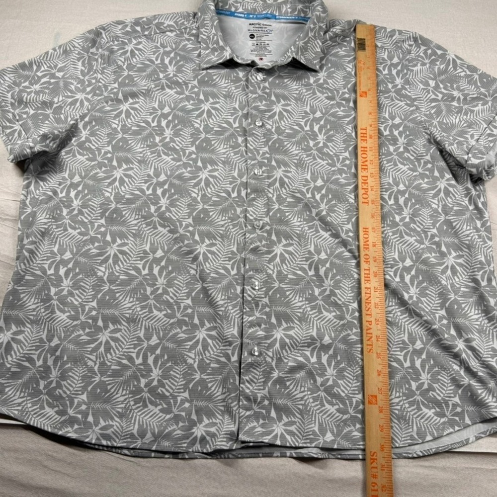Arctic Cool MagnaReady Shirt Mens 4XL Magnetic Buttons Floral Leaf Hydrofreeze X - Picture 5 of 6